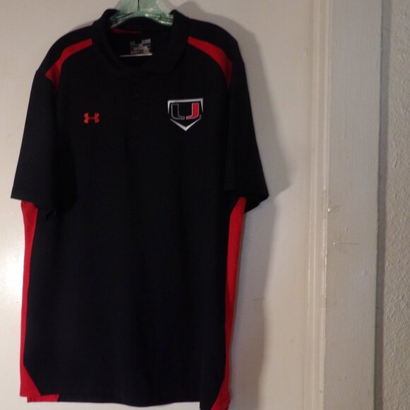 Under Armour Black/Red Polo Shirt Sz XL - Picture 1 of 5